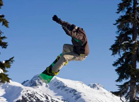 Snowboard jump Stock Photos