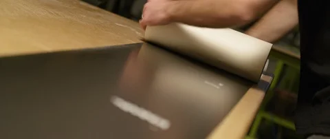 Snowboard in the making process Stock Footage 86248697