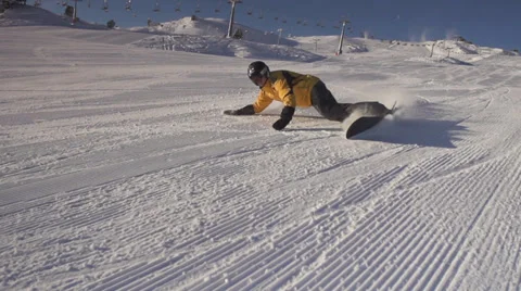 Snowboard in mountain. Stock Footage 37026170