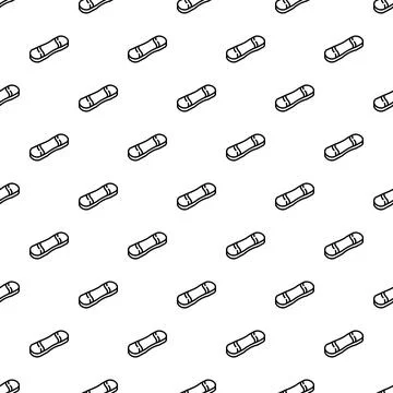Snowboard outline simple seamless pattern background design 库存插图