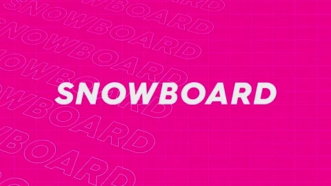 Snowboard pink creative promotion program broadcast sport design. Promo tit.. Stock Footage 259673973