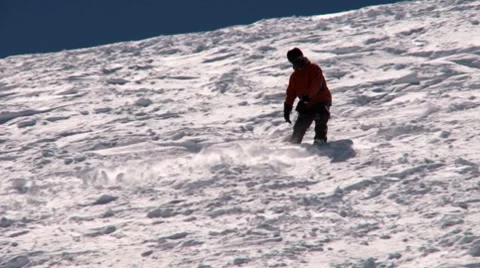Snowboard on powder - wipeout Stock Footage 7752923