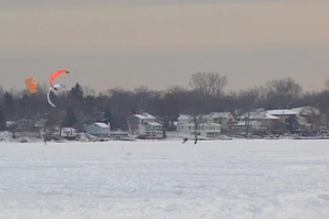 Snowboard Sailing  Stock Footage 94067