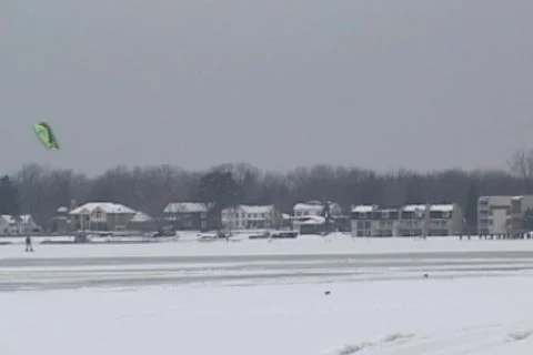 Snowboard Sailing  Stock Footage 98795