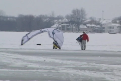 Snowboard Sailing  Stock Footage 98805
