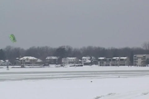 Snowboard Sailing  Stock Footage 98809