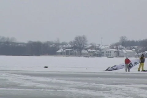 Snowboard Sailing  Stock Footage 98816