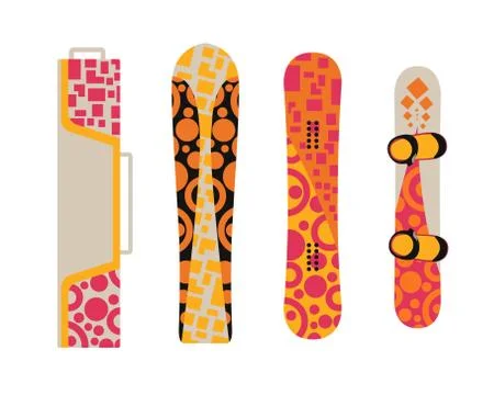 Snowboard sport boards elements イラスト素材