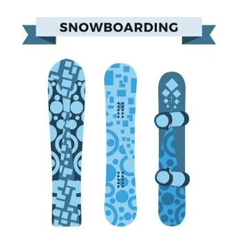 Snowboard sport clothes and tools elements Stock Illustration