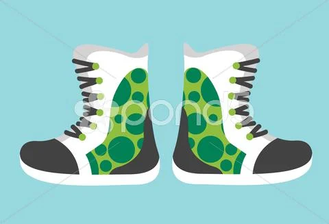 Snowboard sport clothes boots elements Stock Illustration