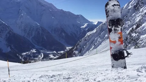Snowboard Timelapse Stock Footage