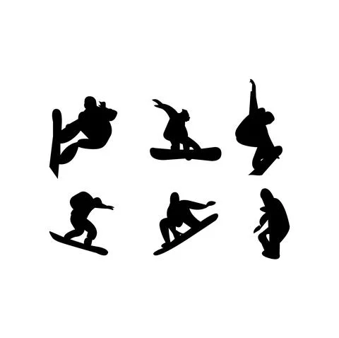 Snowboard tricks on white 스톡 일러스트