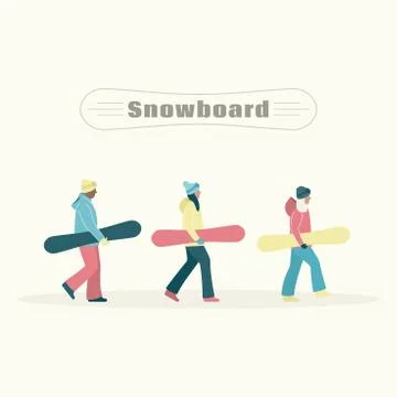 Snowboard Trip concept. Stock Illustration