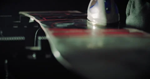 Snowboard Waxing in Workshop with Dark Background Stock Footage 132868017