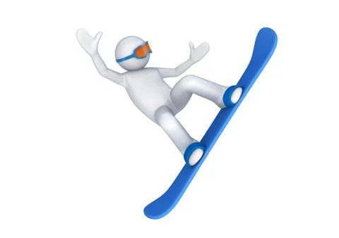 Snowboarder (3d isolated on white background sports characters series) Stock Illustration