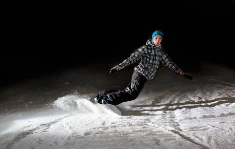 Snowboarder in action Foto stock