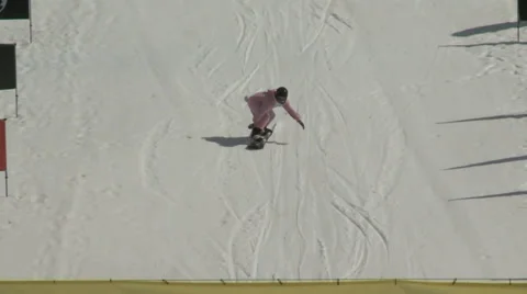 Snowboarder backflips into pond Video stock 38610771