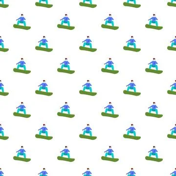 Snowboarder character pattern creating a fun backdrop 스톡 일러스트