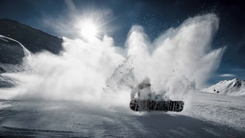 Snowboarder, cinemagraph 4K Stock Footage 100333827