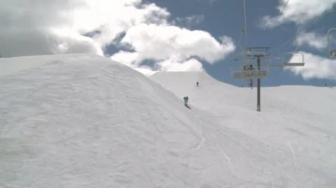 Snowboarder crash Stock Footage 4086019