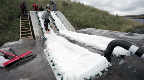 Snowboarder does the trick Stock Footage 59692150