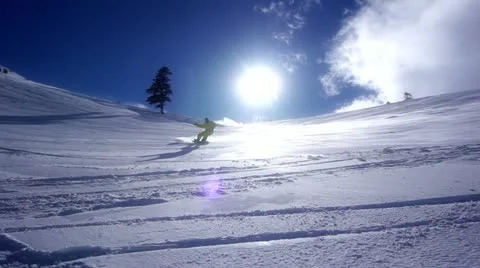 Snowboarder Downhill Video stock 20482853