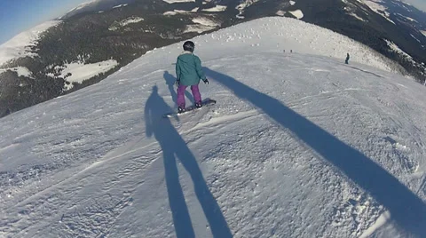 The snowboarder fall down Stock Footage 36022631