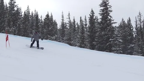 Snowboarder Falls Down And Is Covered By Snow 動画素材 105931737