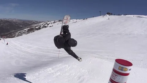 Snowboarder Flip - Slow motion Stock Footage 81498677