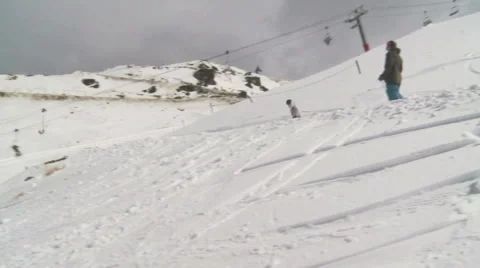 Snowboarder forward roll Stock Footage 5503899