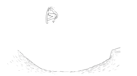 Snowboarder frame cartoon Video stock 46048549