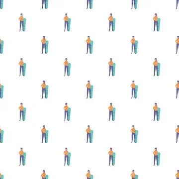 Snowboarder girl vector seamless pattern Illustrazione stock