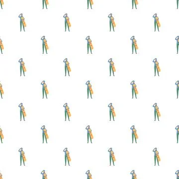 Snowboarder holding board seamless pattern background design イラスト素材