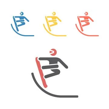 Snowboarder icon. Vector signs for web graphics Stock Illustration