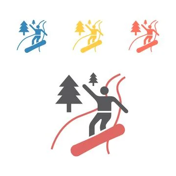 Snowboarder icon. Vector signs for web graphics イラスト素材