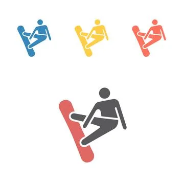 Snowboarder icon. Vector signs for web graphics Stock Illustration