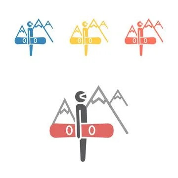 Snowboarder icon. Vector signs for web graphics Stock Illustration