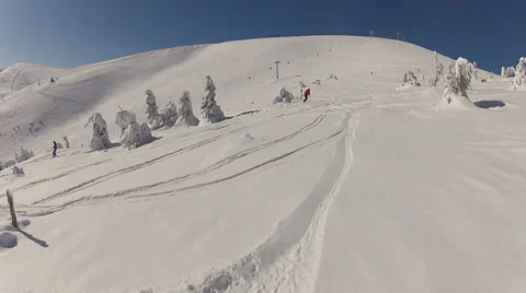 Snowboarder jump Stock Footage 36020679