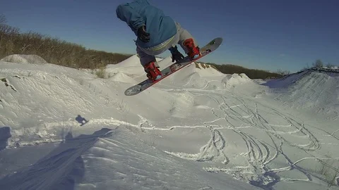 Snowboarder Jump Stock Footage 88224192