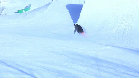 Snowboarder jump  HD Stock Footage 1003512