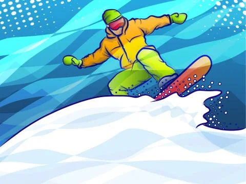Snowboarder jump Stock Illustration
