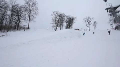 Snowboarder jumping Stock Footage 1060408