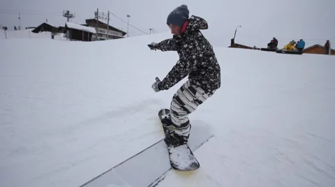 Snowboarder jumping Stock Footage 1060420