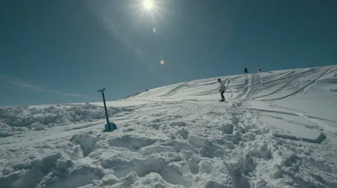 Snowboarder jumping in the mountains Stock Footage 62391008