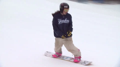 Snowboarder Jumping off Ramp 3 Stock Footage 26068341