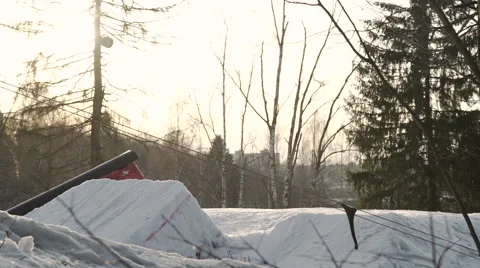 Snowboarder jumping slowmotion Stock Footage 59318806