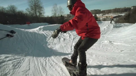 Snowboarder jumping slowmotion Stock Footage 59318911