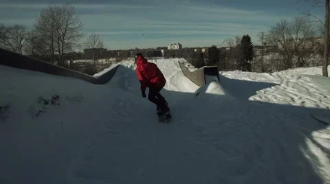 Snowboarder jumping slowmotion Stock Footage 59318926