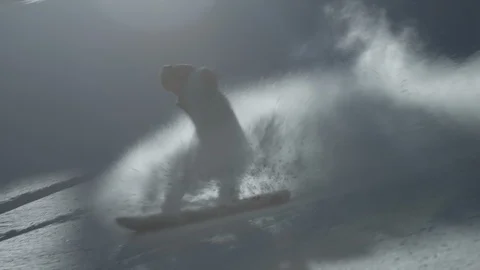 Snowboarder Jumps The Kicker Video stock 86699239