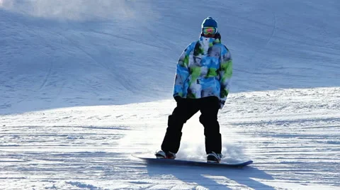 Snowboarder jumps trick Stock Footage 35455978